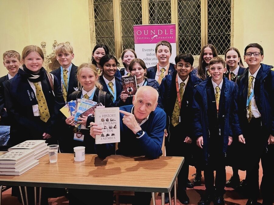 Stamford School Scholars Meet Horrible Histories Author Terry Deary at Oundle Literature Festival