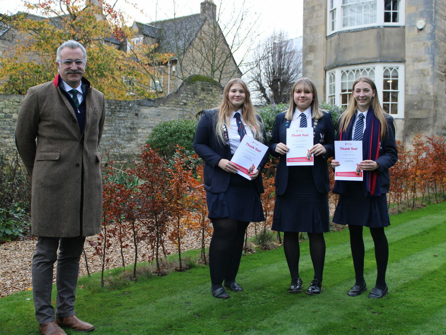 Students receive certificates for Fundraising