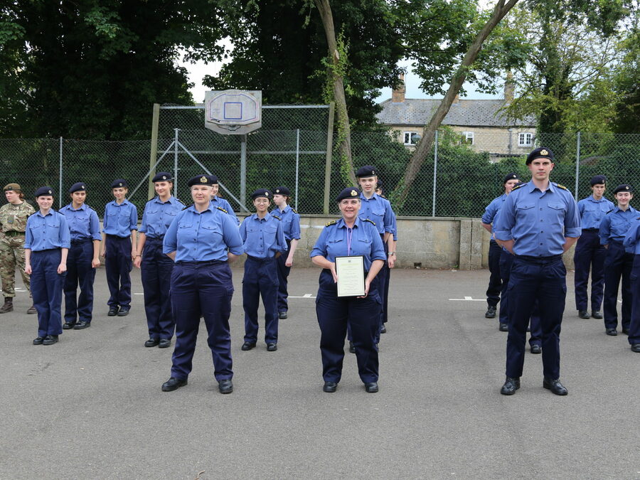 Lt L Johnson presented with Lord-Lieutenant's Certificate for Meritorious Service