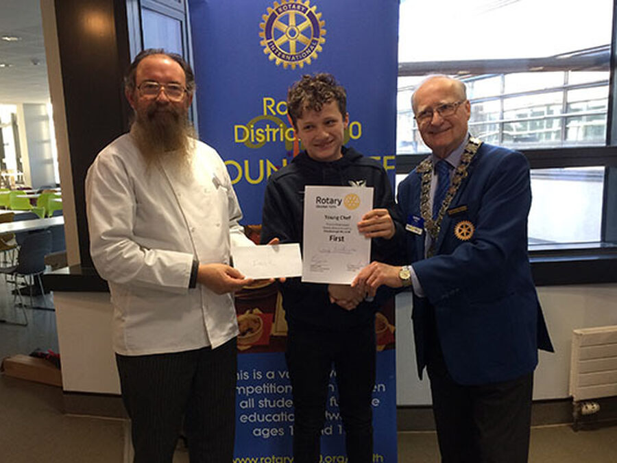 George becomes East District Champion at Rotary Young Chef Competition