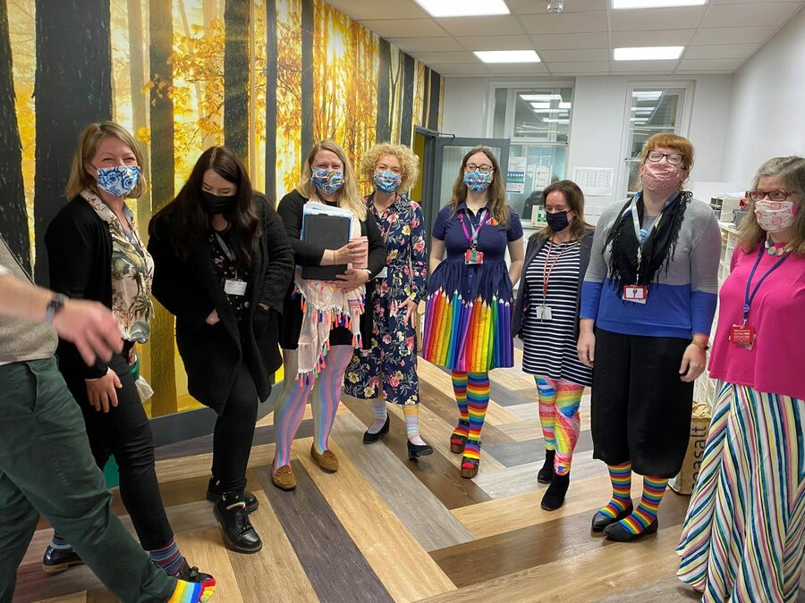 SES enjoy rainbow socks day