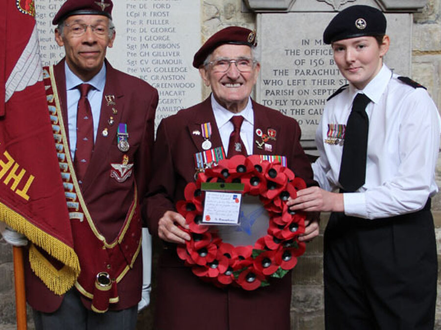 Charlotte gives speech at 156 Parachute Battalion gathering