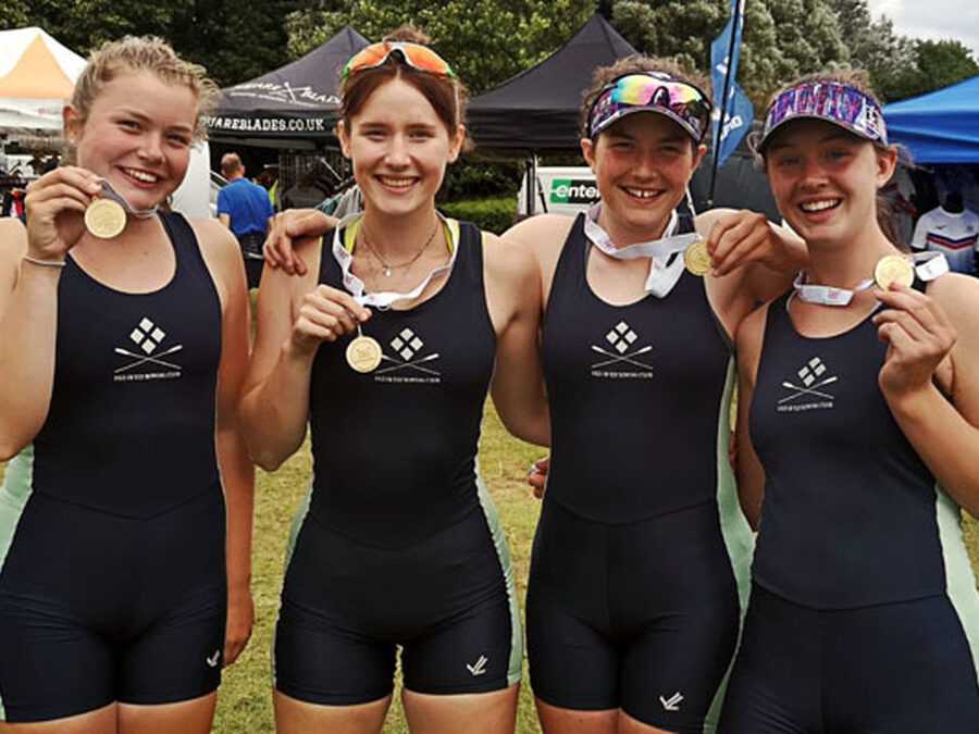 Charlotte celebrates gold at British Junior Rowing Championships