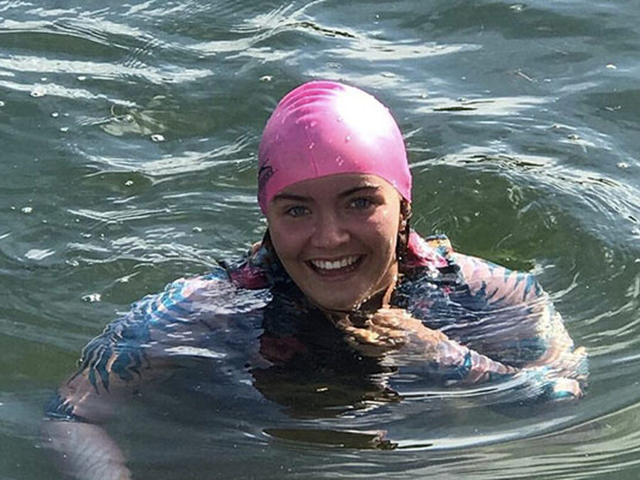 Student Completes Marathon Swim for Mind