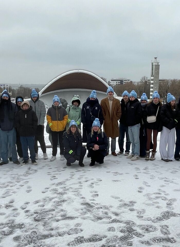 Braving the cold in Estonia...